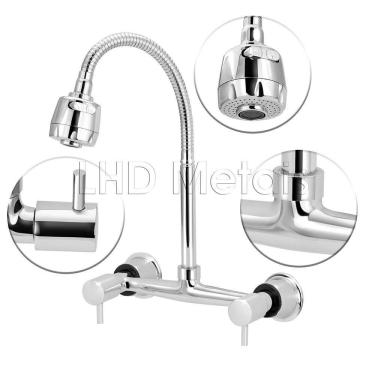 Imagem de Torneira Misturador Cozinha Parede Gourmet Flexível Luxo 1/4