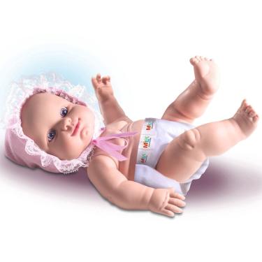 Imagem de Boneca Bebê Recém Nascido By Milk c/ Fraldinha E Mamadeira