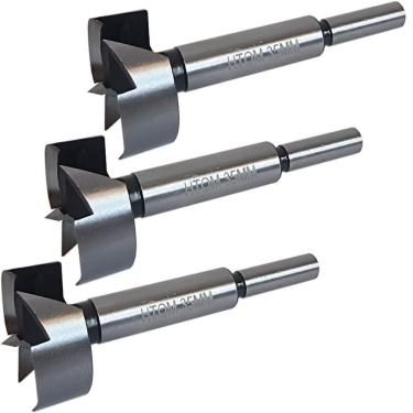 Imagem de Kit 3 Broca Forstner 35Mm Furadeira Madeira Dobradiça Caneco