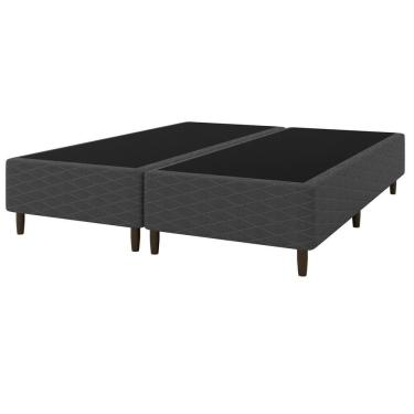 Imagem de Base Cama Box para Colchão Casal Queen 158x198cm Flávia Cinza Umaflex
