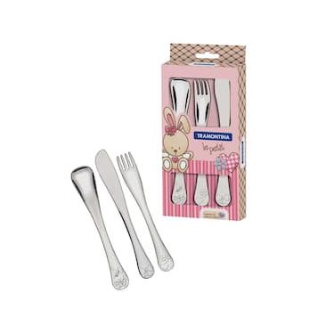 Imagem de Conjunto Talheres Infantil Tramontina Le Petit Menina Inox - 3 Peças