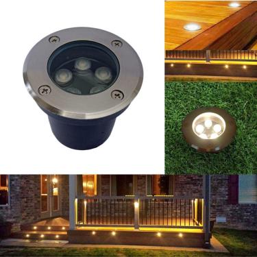 Imagem de Balizador Spot Blindado Embutir Led 5W Iluminação Chão Piso Escada Jardim Gramado (Branco Quente) 3200K IP66 SMD