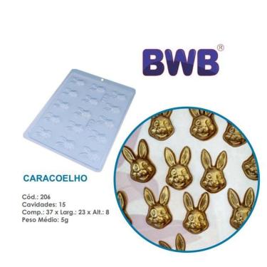 Imagem de Forma caracoelho simples pascoa Coelhinho Chocolate bwb 206