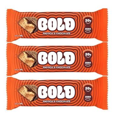Imagem de Bold Barra de Proteína Paçoca & Chocolate contendo 3 unidades de 60g cada