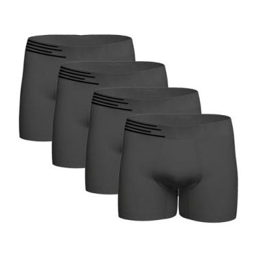 Imagem de Kit Com 4 Cuecas Boxer Microfibra Up Underwear 436 Cinza - Qlc Sport