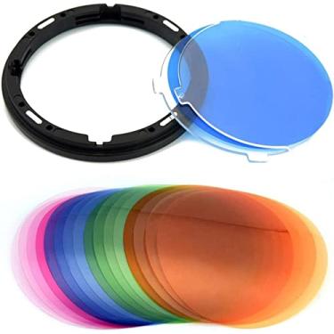 Imagem de Godox Placa difusora AK-R16 com conjunto de gel de ajuste de temperatura de cor V11T 16 cores 32 peças para GODOX V1-C, V1-N, V1-S Speedlite, AD200, AD200PRO com cabeça de flash H200R