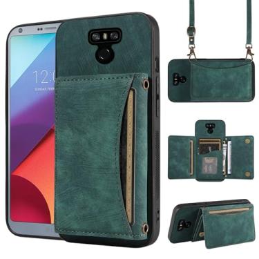 Imagem de Capa de telefone para LG G6 Capa carteira com alça de ombro transversal e suporte de cartão de crédito de couro acessórios para celular LGG6 ThinQ LG6 Thin Q G 6 Plus G6+ 6G VS988 H872 Mulheres