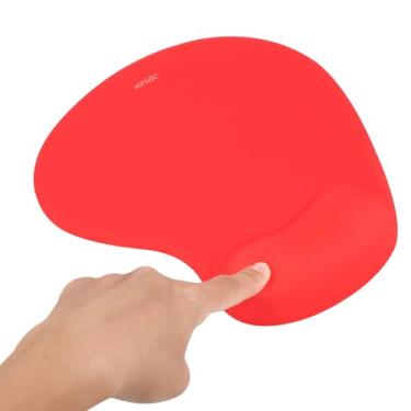 Imagem de xinidc Mouse pad ergonômico para computador com suporte de descanso de pulso, mouse pad para alívio da dor com base de poliuretano antiderrapante para escritório em casa, trabalho, estudo (vermelho)