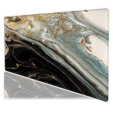 Imagem de Mouse pad médio para jogos profissional estendido tamanho médio 70 cm x 29 cm x 0,25 cm com bordas costuradas, base de borracha antiderrapante enorme tapete de mesa (mármore Pretty Medium I)