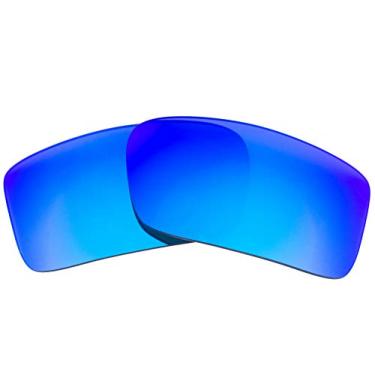 Imagem de Lentes de reposição polarizadas compatíveis com óculos de sol Oakley Gascan 24-435 60O15 127 - Fabricado nos EUA - Cinza polarizado com espelho azul