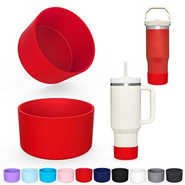 Imagem de 25 Colors Silicone Boot for Stanley 40 oz Quencher & IceFlow 20oz 30oz, 2 PCS Protective Tumbler Cup Boot Sleeve Water Bottle Accessories, BPA-Free Anti-Slip Bottom Cover, Dishwasher Safe