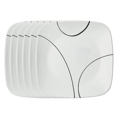 Imagem de Corelle Conjunto de placas quadradas simples de 22,8 cm (9 polegadas) (6 peças)
