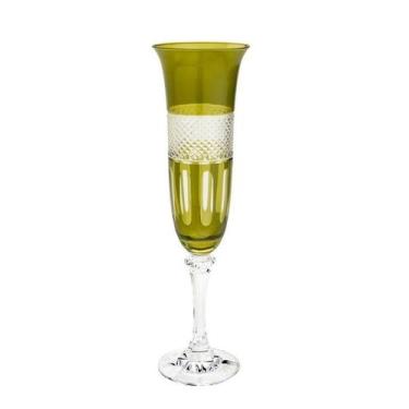 Imagem de Taca Champagne Cristal Lapidado Verde 175ml Bohemia