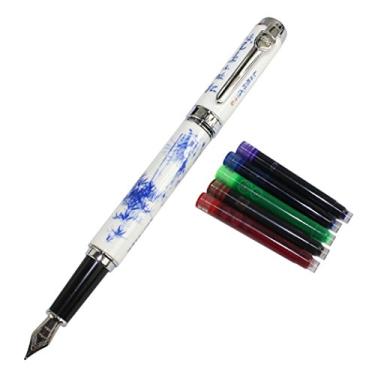 Imagem de Caneta-tinteiro de luxo Jinhao 950 azul e branco dragão de porcelana ponta média 18 kg, Bamboo
