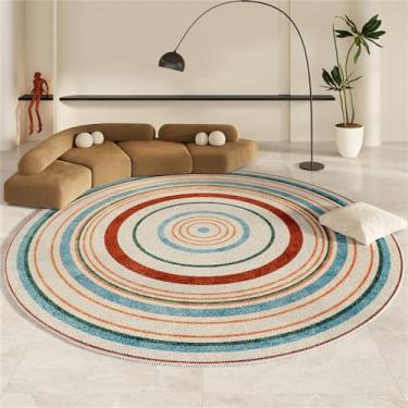 Imagem de Sala de estar grande área tapete estilo redondo quarto cabeceira tapetes sofá cobertor cadeira impermeável anti deslizamento, d, 160x160cm