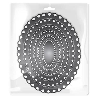 Imagem de Mimo Faca de Corte Embossing - Molduras Arabesco Oval - 6 Pç - Faz Cortes Precisos em Diversos Materiais - É Muito Fácil de Usar na Máquina de Corte e Relevo Mimo Embossing
