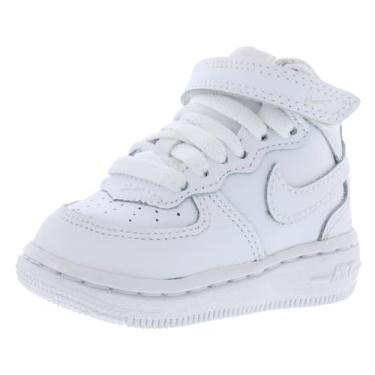 Imagem de Nike Tênis infantil Air Force 1 Mid TD DH2935 111 Branco sobre Branco - Tamanho, Branco/Branco, 2 Toddler
