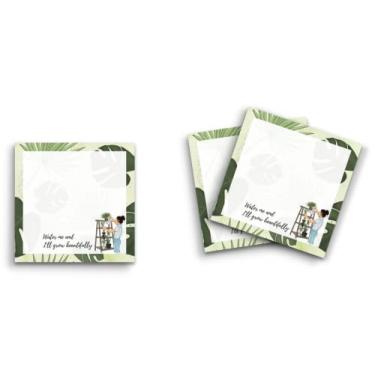 Imagem de Butler in the Home Sticky Notes Pacote com 3 7,6 cm x 7,6 cm, 50 folhas por bloco, Water Me and I"ll Grow Beautifully Plants, blocos de notas engraçados e fofos, papelaria, papel planejador de diário