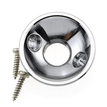 Imagem de MEETOOT Placa de tomada de saída de guitarra elétrica cromada prata para telecasters de 6,35 mm Jack Fender