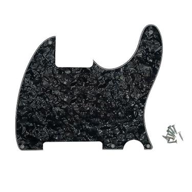 Imagem de ROZILO Black Pearl 5 Hole Tele Blank Guitar Pickguard Tele Pick Guard Placa contra arranhões para guitarra Fender Tele Esquire