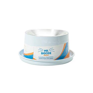 Imagem de Comedouro Antiformiga para Gatos Mr. Bigode Júnior Branco, 140ml Nf Pet para Gatos, Júnior, 140ml, Branco
