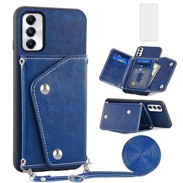 Imagem de Asuwish Capa de telefone para Samsung Galaxy A14/M14 5G capa carteira com protetor de tela de vidro temperado suporte de cartão de crédito alça transversal suporte acessórios de celular de couro A 14