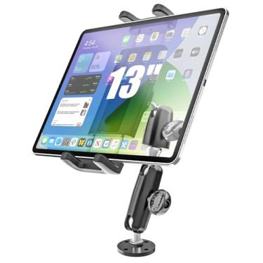 Imagem de Kolasels Suporte de tablet com base de broca industrial resistente para caminhão, veículo, caminhonete, braço de ajuste de metal, suporte de tablet de carro para painel, barco, parede, mesas para
