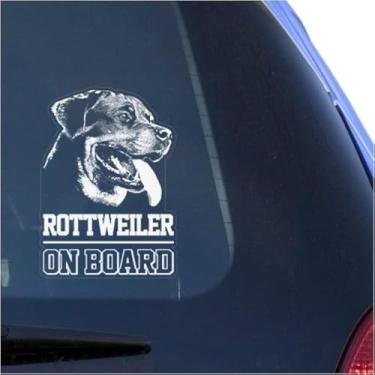 Imagem de Adesivo decalque de vinil transparente Rottweiler para janela, placa rotativa para cachorro, impressão artística