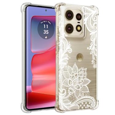 Imagem de Ueokeird Capa de telefone para Moto Edge 50 Pro, capa para Motorola Edge 50 Pro, meninas, mulheres, fina, à prova de choque, estampa floral, flexível, capa protetora de TPU (poliuretano termoplástico)
