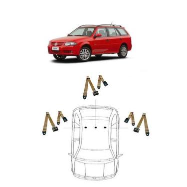 Imagem de Kit cinto de segurança traseiro de 2 pontos VW Parati + fechos - HCML,
