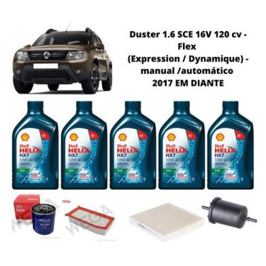 Imagem de Kit revisao troca de oleo renault duster 1.6 16v sce 2017 - SHELL