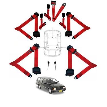 Imagem de Kit cinto de segurança COMPLETO para CHEVROLET MARAJO + fechos - HCML,