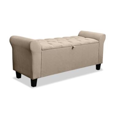 Imagem de Baú Recamier Banco Calçadeira Capitonê 150 cm Para Cama Queen Dubai - LH Móveis (Pavia Cappuccino)