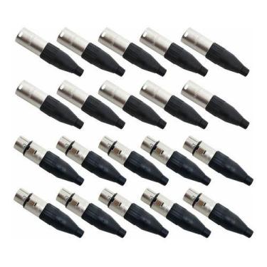 Imagem de 20 Plug Xlr Santo Angelo Sa2x Canon Macho Femea Linha Pro Nf