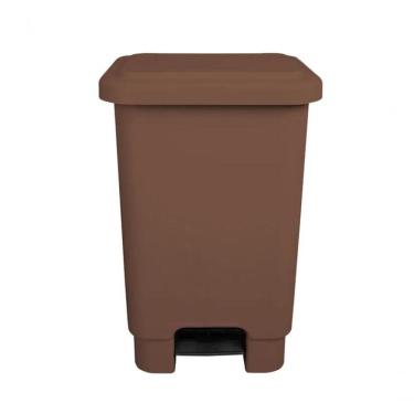 Imagem de Lixeira 50l Retangular C- Pedal Marron Lar Plasticos 13245