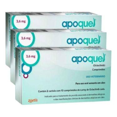 Imagem de Kit 3 Apoquel 3,6mg Cães Cão Cachorro Anti coceira - Zoetis
