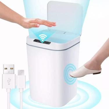 Imagem de Lixeira Automática 16L com Sensor Recarregável USB Sofisticada - DESER
