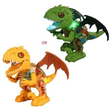Imagem de Brinquedo Dinossauro Rex Solta Fumaça Com Asas Luzes E Som Colorido - 