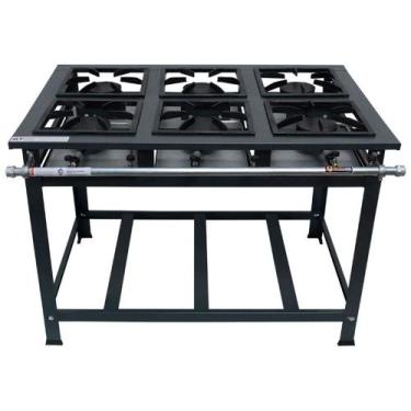 Imagem de Fogão Industrial 6 Bocas 30x30 Alta Pressão P7 Lux - MetalFour