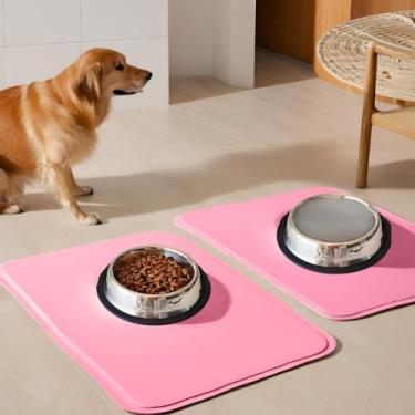 Imagem de 2 UN Base para Pote de Ração Pet: Reutilizável, Absorvente e Ecológico