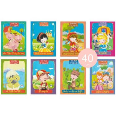 Imagem de Kit 40 Livrinhos Contos Eternos Lembrancinha Sacolinha de Aniversário 