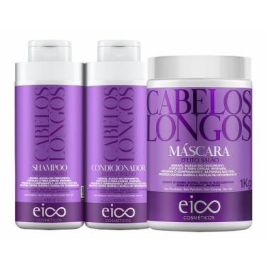 Imagem de Kit Eico Cabelos Longos Shampoo Sem Sal e Condicionador Leave-in 450ml
