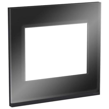 Imagem de Placa 4X4 6 Módulos Glass Dark Orion Class Schneider, Grafite