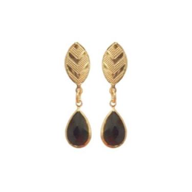 Imagem de Brinco Argolinha Base Gota Cristal Folheado Ouro 18k - MIXFOLHEADOS, P