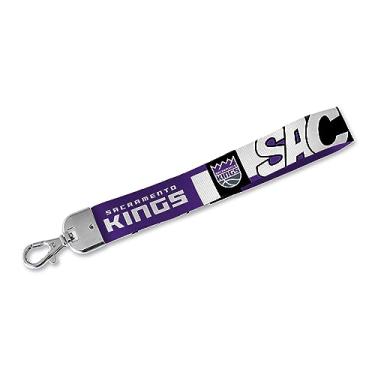 Imagem de Rico Industries Cordão de pulso NBA Basketball Sacramento Kings chaveiro com alça de pulso fofa para mulheres homens chaves de carro crachás de identificação cartão carteira telefone câmera