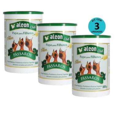 Imagem de Kit 3 Ração Alcon Club Papa Filhote Pássaros Super Premium 600g