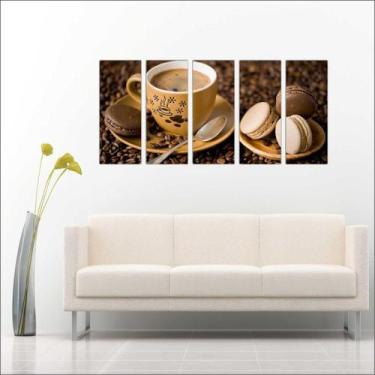 Imagem de Quadro Decorativo Padarias Cafeterias Pães Café Bolos Tortas 5 Peças G