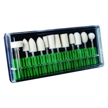 Imagem de Kit Broca Fibra Branca Para Lixa Elétrica - Nail Queen 12 BRANCAS - MK