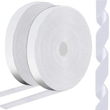 Imagem de KUAKEE Tiras Brancas de Laço de Gancho de 1 Polegada X 82 Pés com Adesivo Resistente, Fita Multiuso de Gancho e Laço, Rolos de Laço de Gancho de Dupla Face, Tiras para Pendurar Imagens, Tiras Adesivas