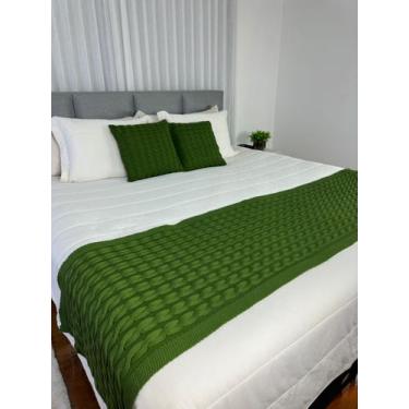 Imagem de Peseira Manta Trança Sala Cama Queen Sofa Tricot 230x60cm - Calu Trico
